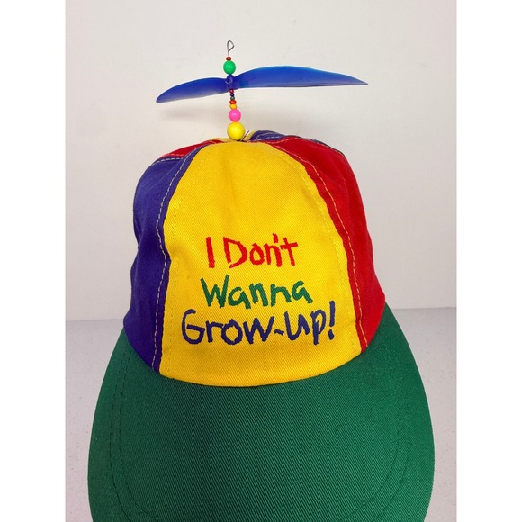 Vintage I Don't Wanna Grow-Up Propeller Hat Snapback Toys R Us - BQ - Picture 2 of 7